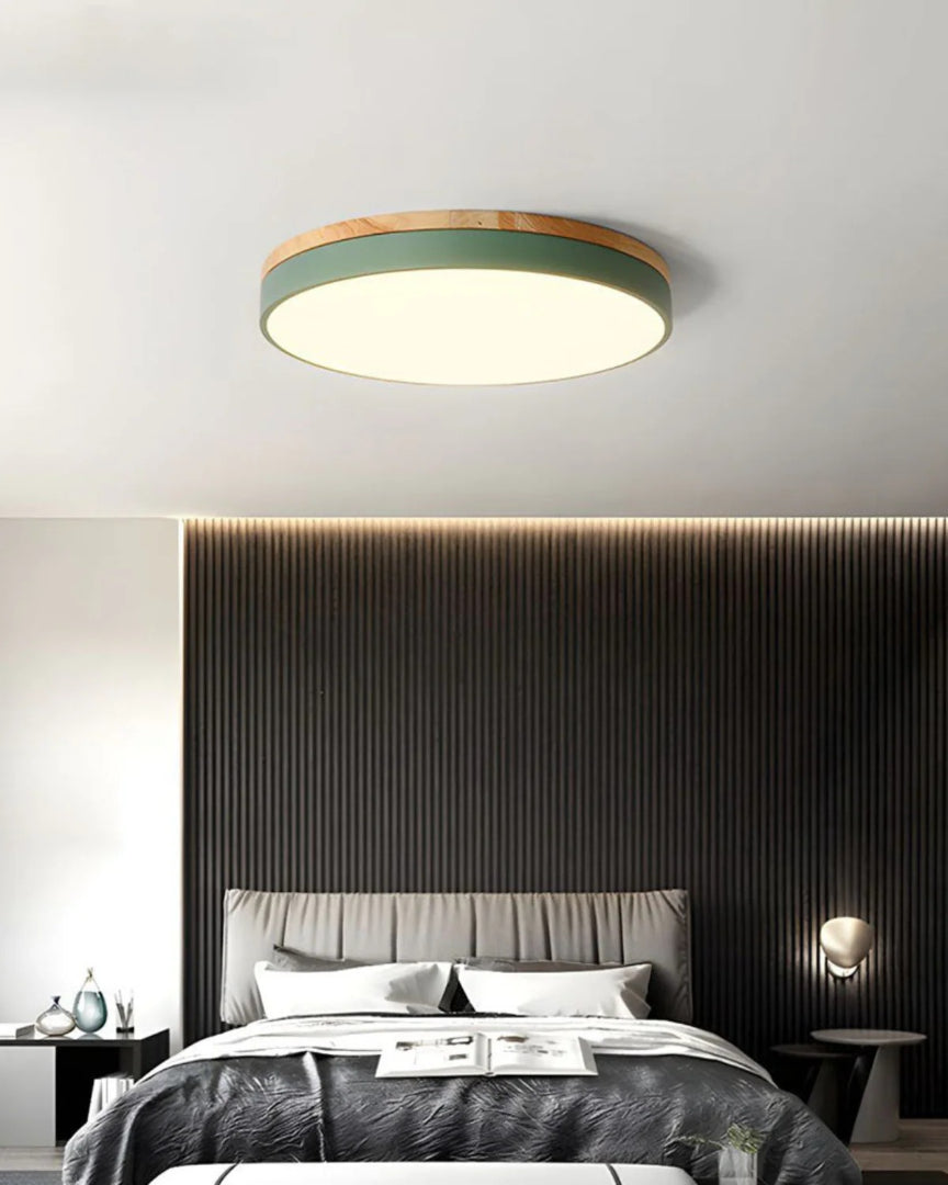 Scandinavische houten LED plafondlamp