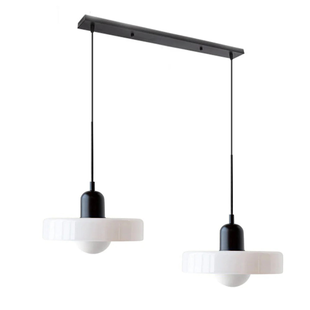 Retro metalen glazen hanglamp