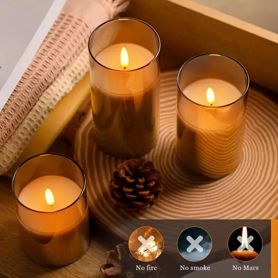 Binnen LED glazen kaarsen