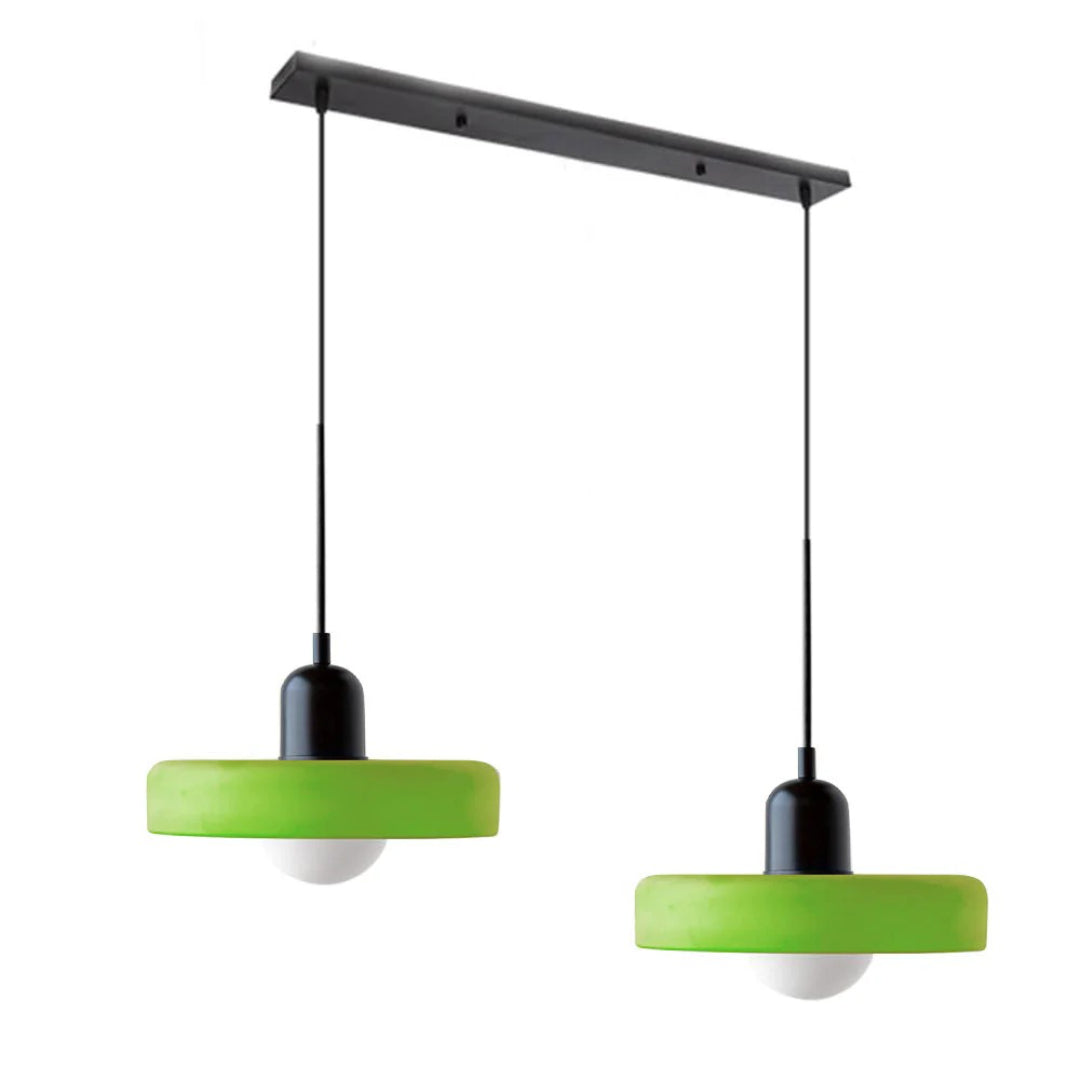 Retro metalen glazen hanglamp