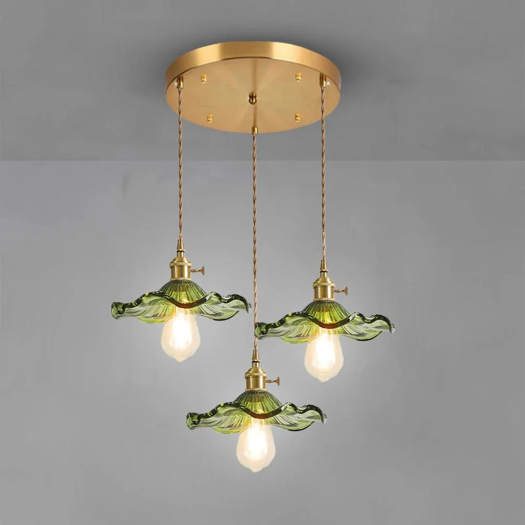 Vintage Bloemvormige Glazen Hanglamp