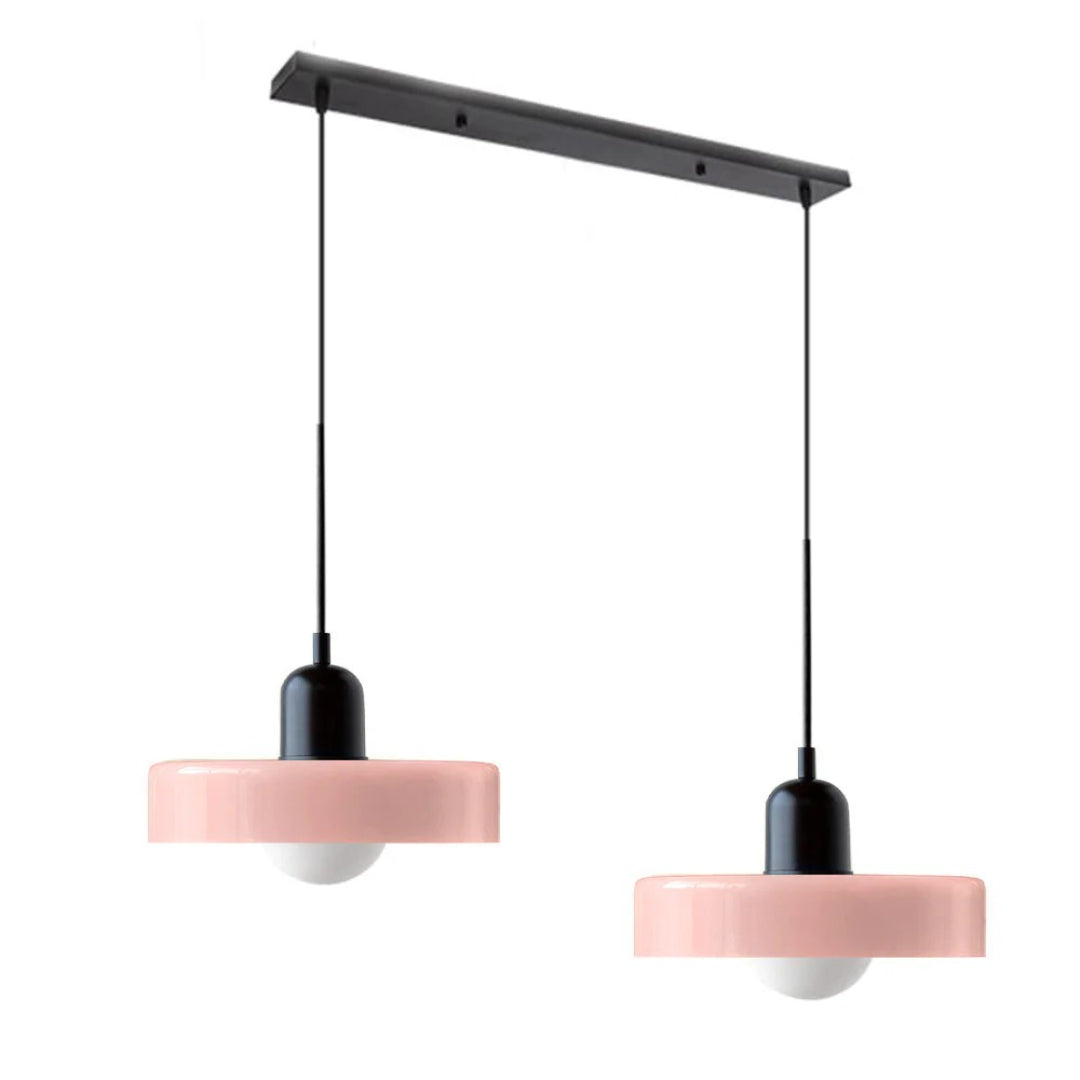 Retro metalen glazen hanglamp