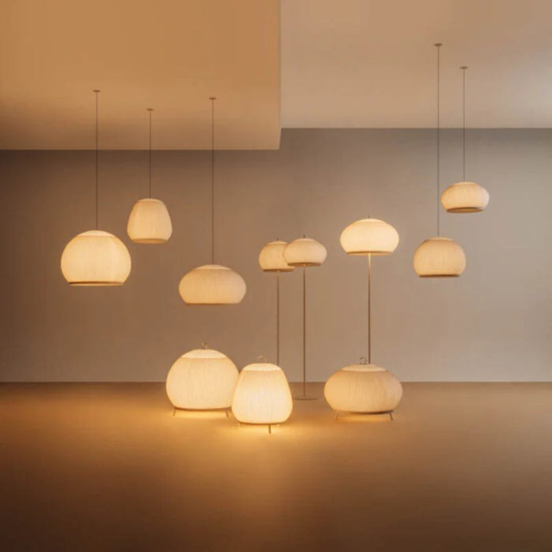 Japandi Geribbelde Houten Hanglamp