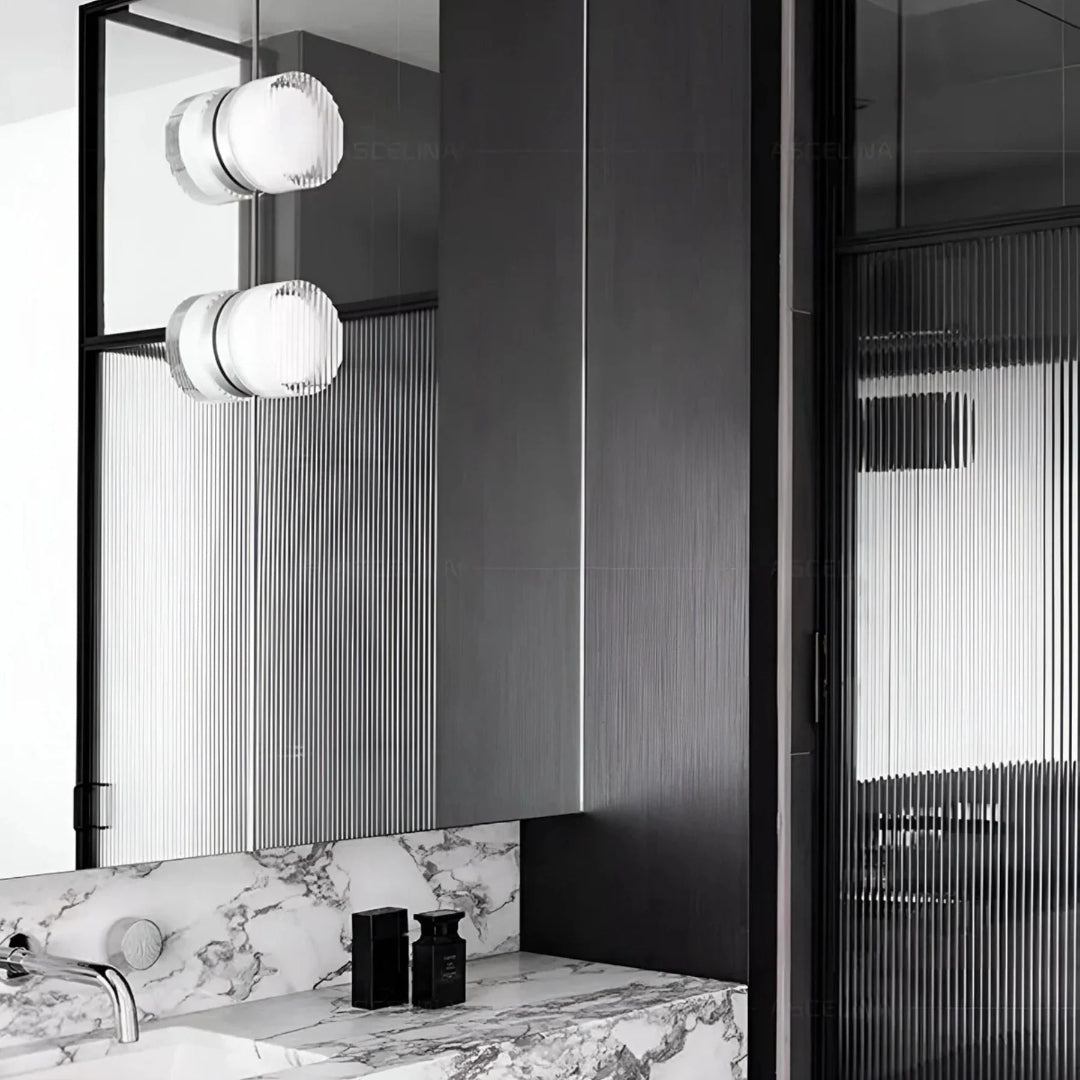 Moderne geribbelde glazen wandlamp