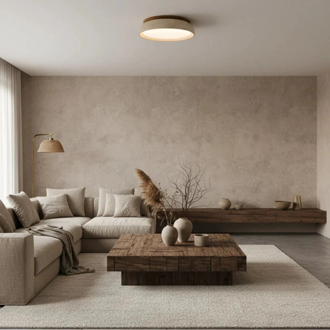 Ronde stenen plafondlamp