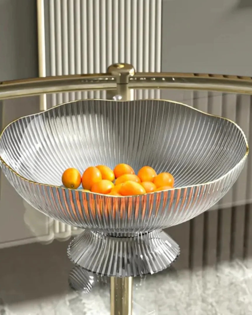 Minimalistische glazen fruitschaal