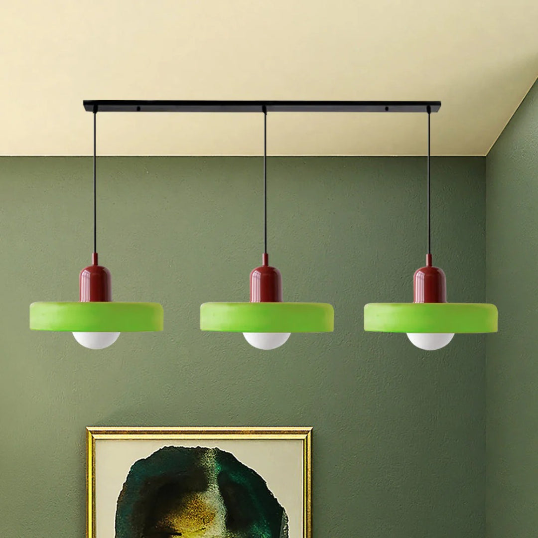 Retro glazen drievoudige hanglamp
