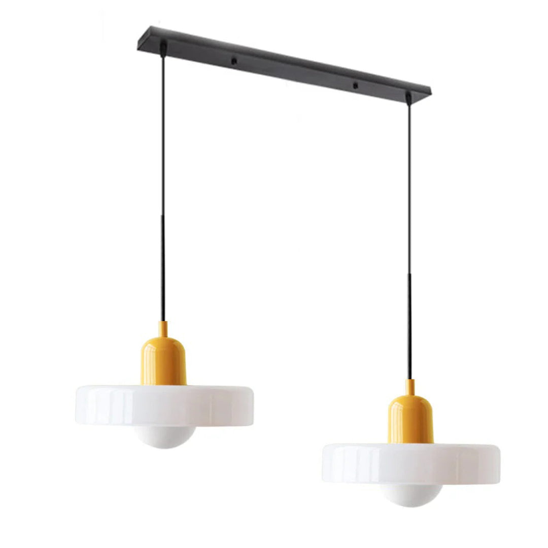 Retro metalen glazen hanglamp