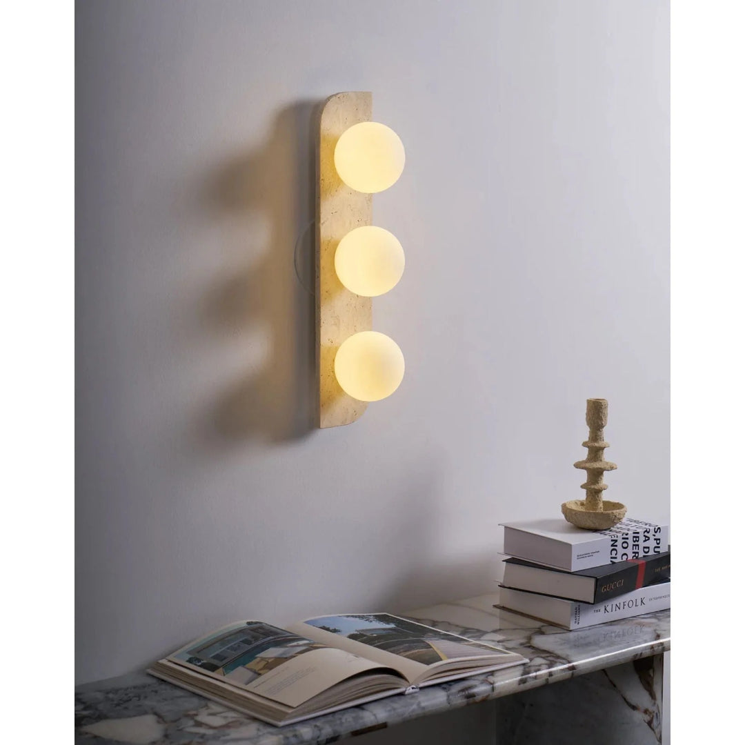 Ronde Stenen Wandlamp