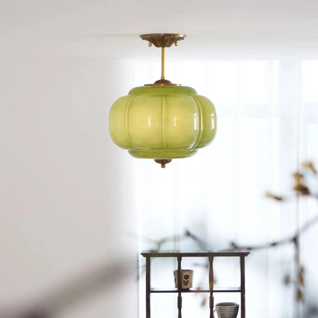 Vintage Geribbelde Glazen Plafondlamp