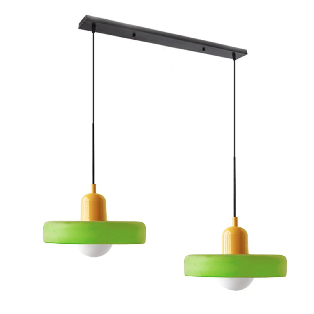 Retro metalen glazen hanglamp