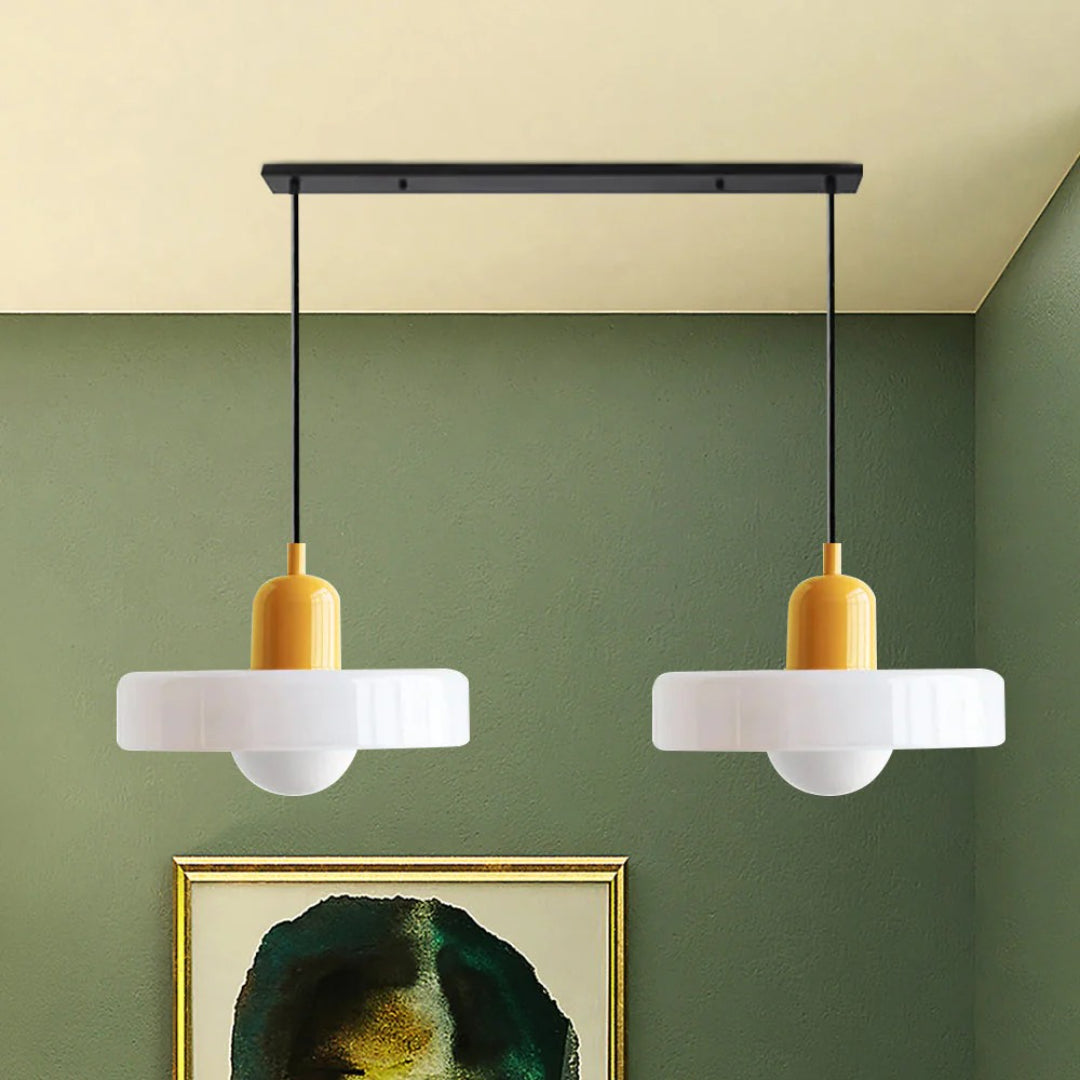 Retro metalen glazen hanglamp
