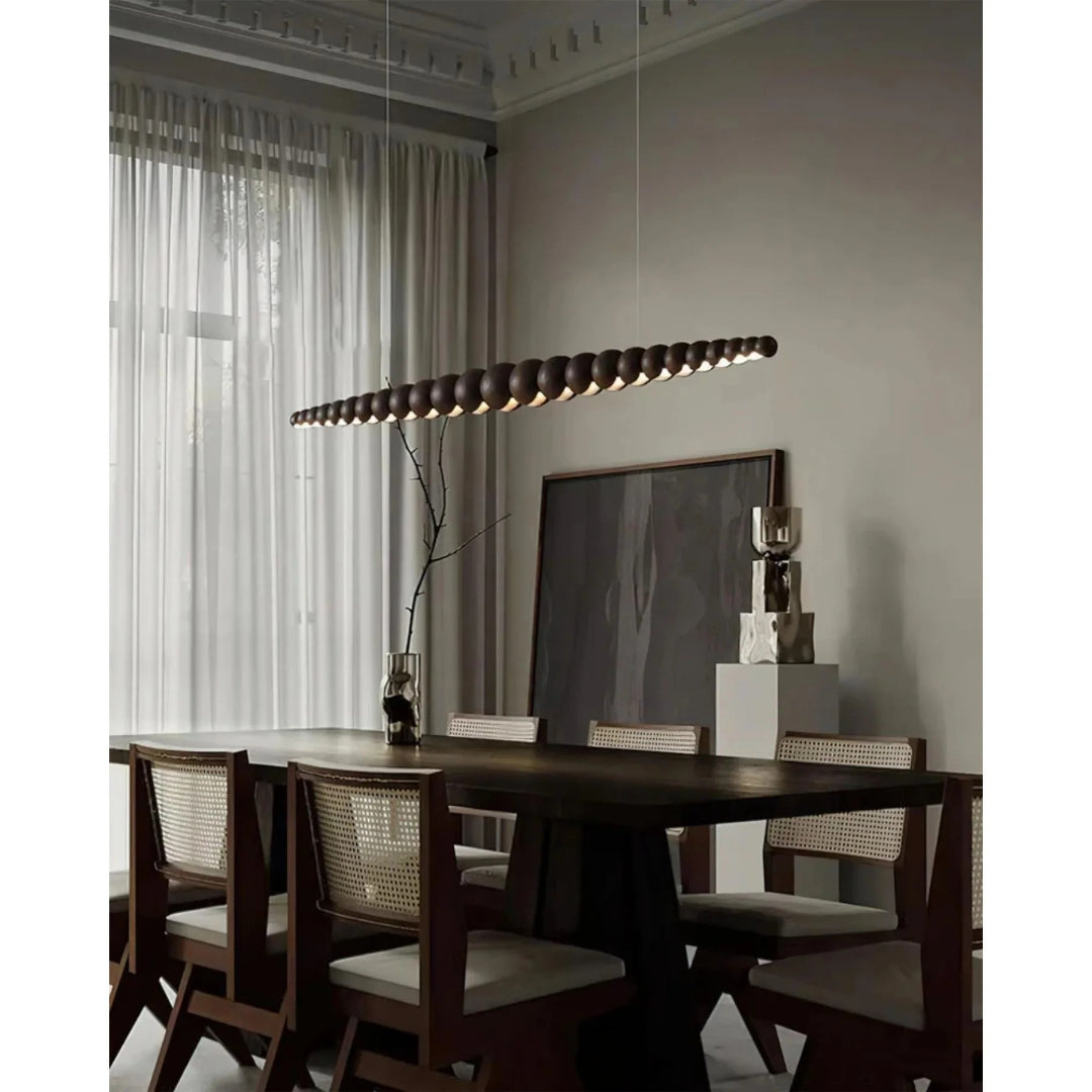 Minimalistische Houten Kralen Hanglamp