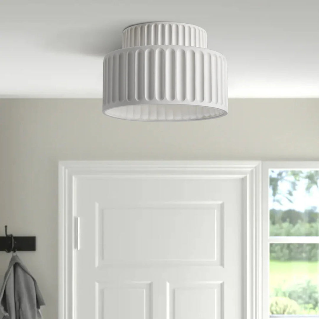 Minimalistische Geribbelde Keramische Plafondlamp