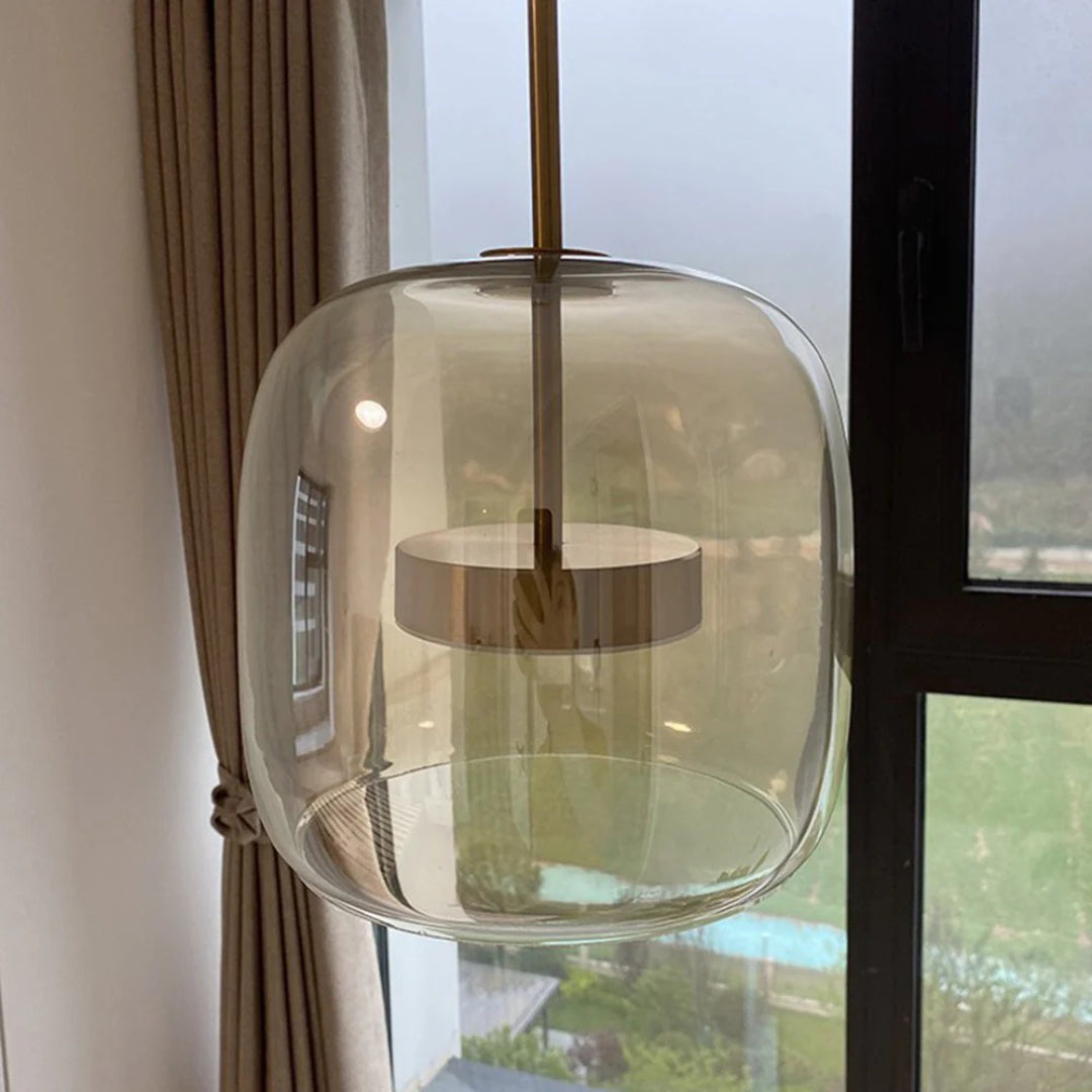 Glazen LED koepel hanglamp