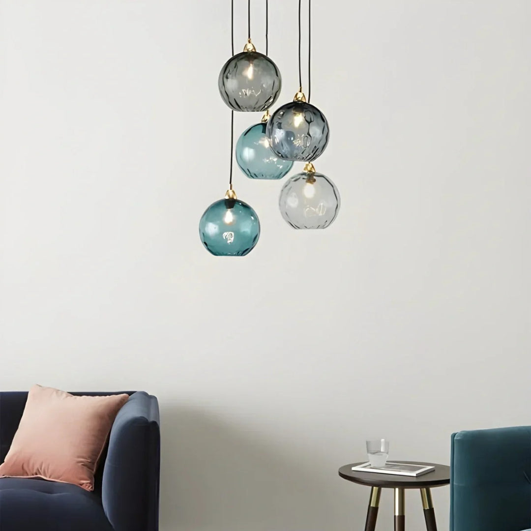 Hedendaagse Getextureerde Glazen Hanglamp