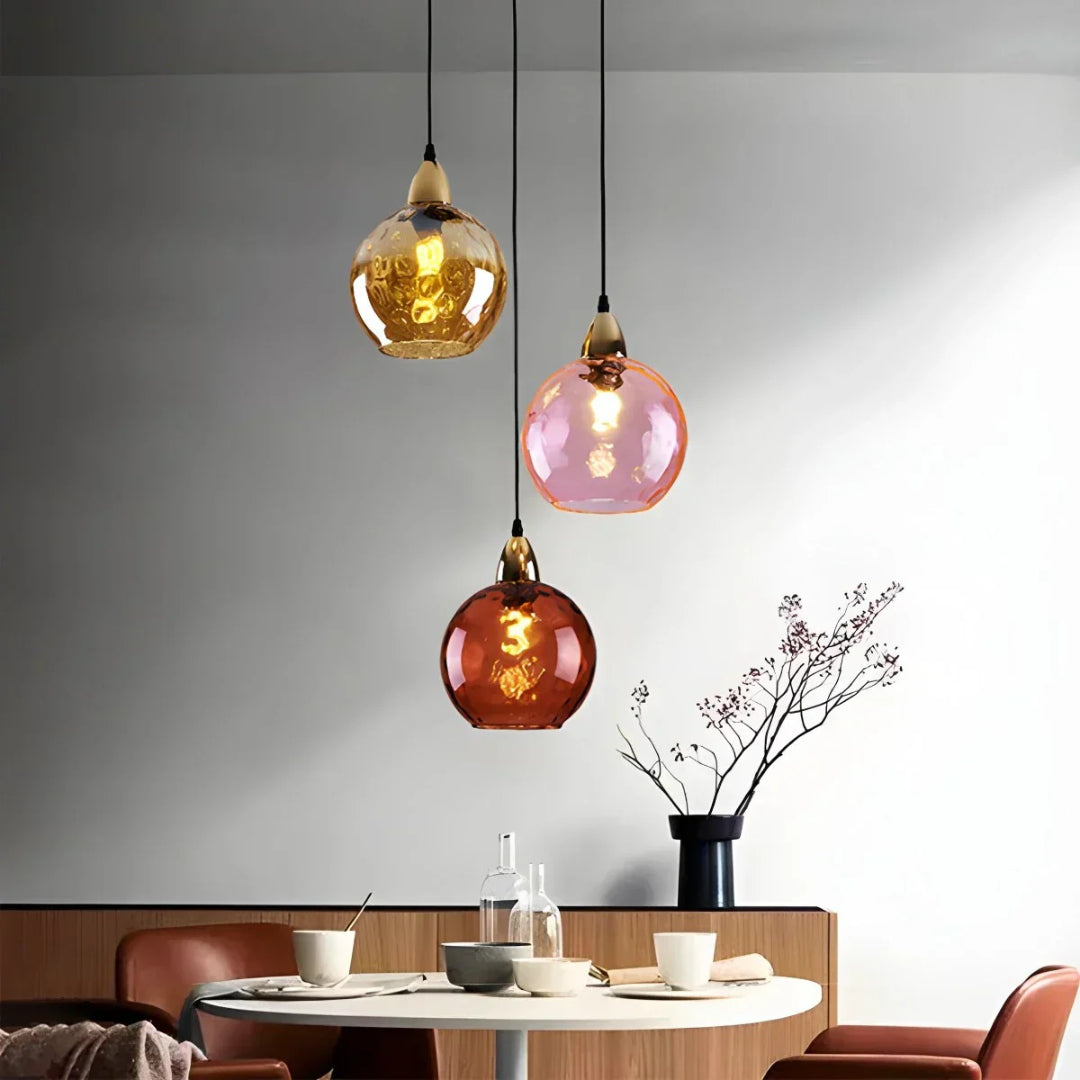 Hedendaagse Getextureerde Glazen Hanglamp
