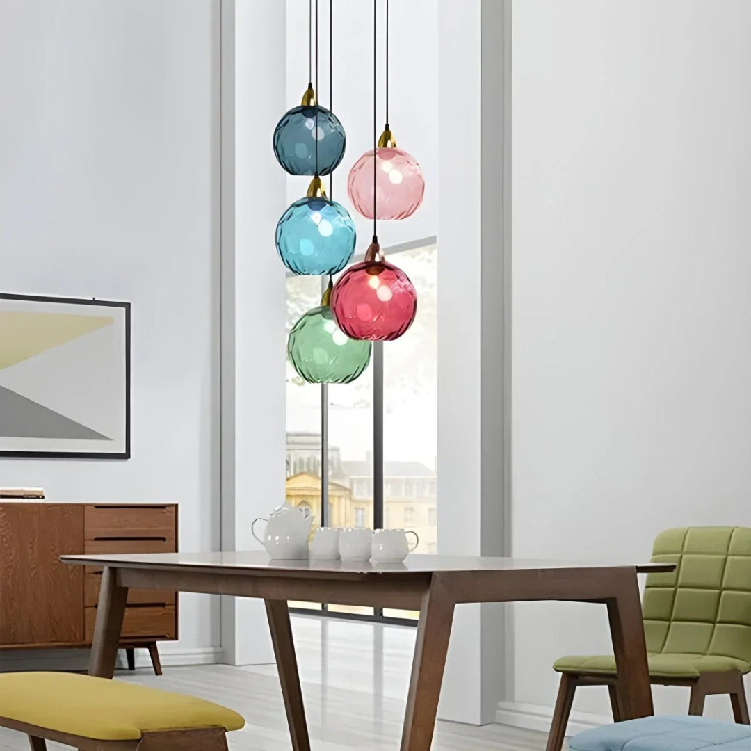 Hedendaagse Getextureerde Glazen Hanglamp