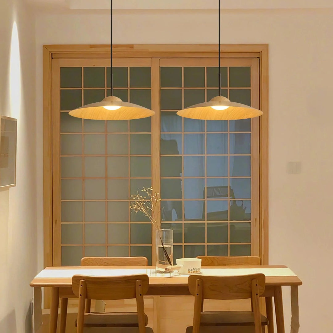 Japandi Houten Hanglamp