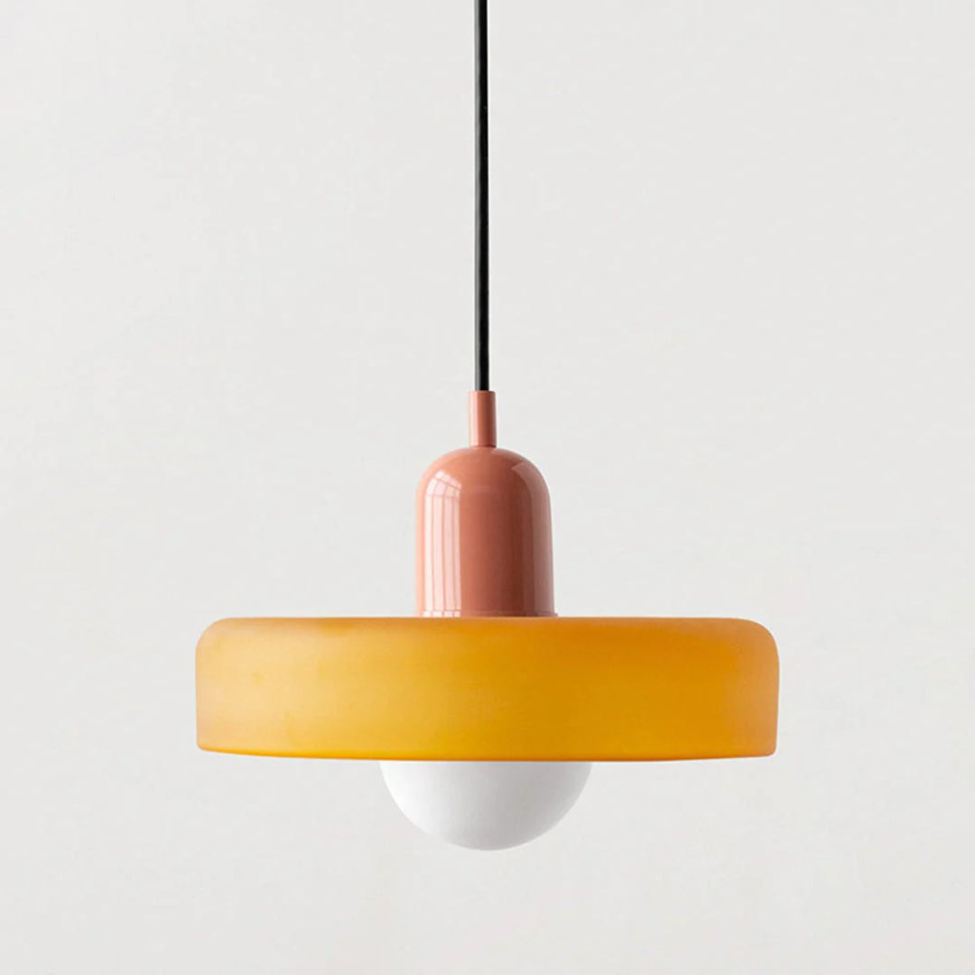 Retro metalen glazen hanglamp