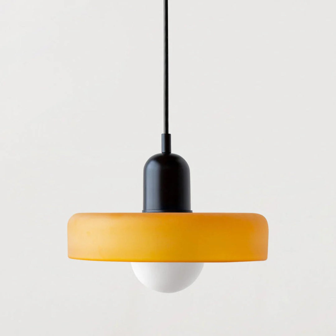 Retro metalen glazen hanglamp