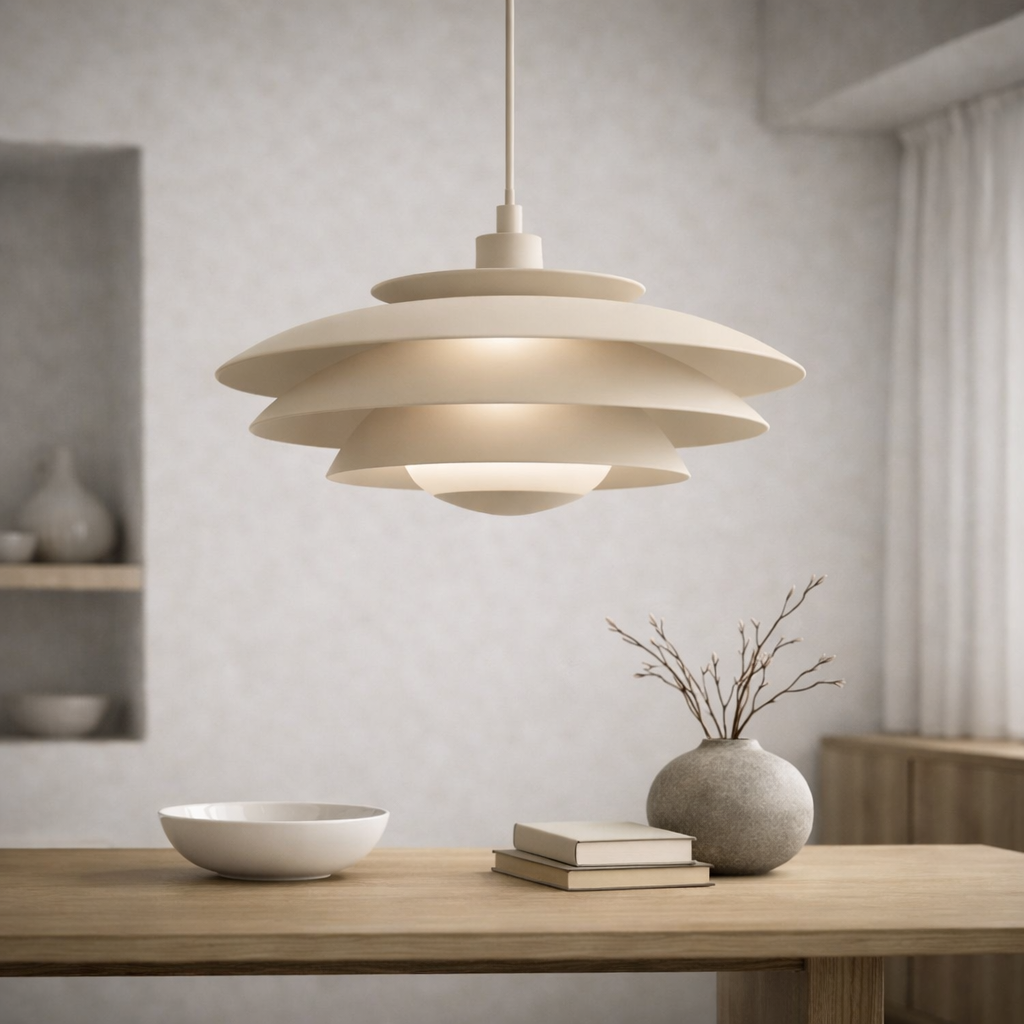 Organische Hanglamp met Gelaagde Schaalvorm