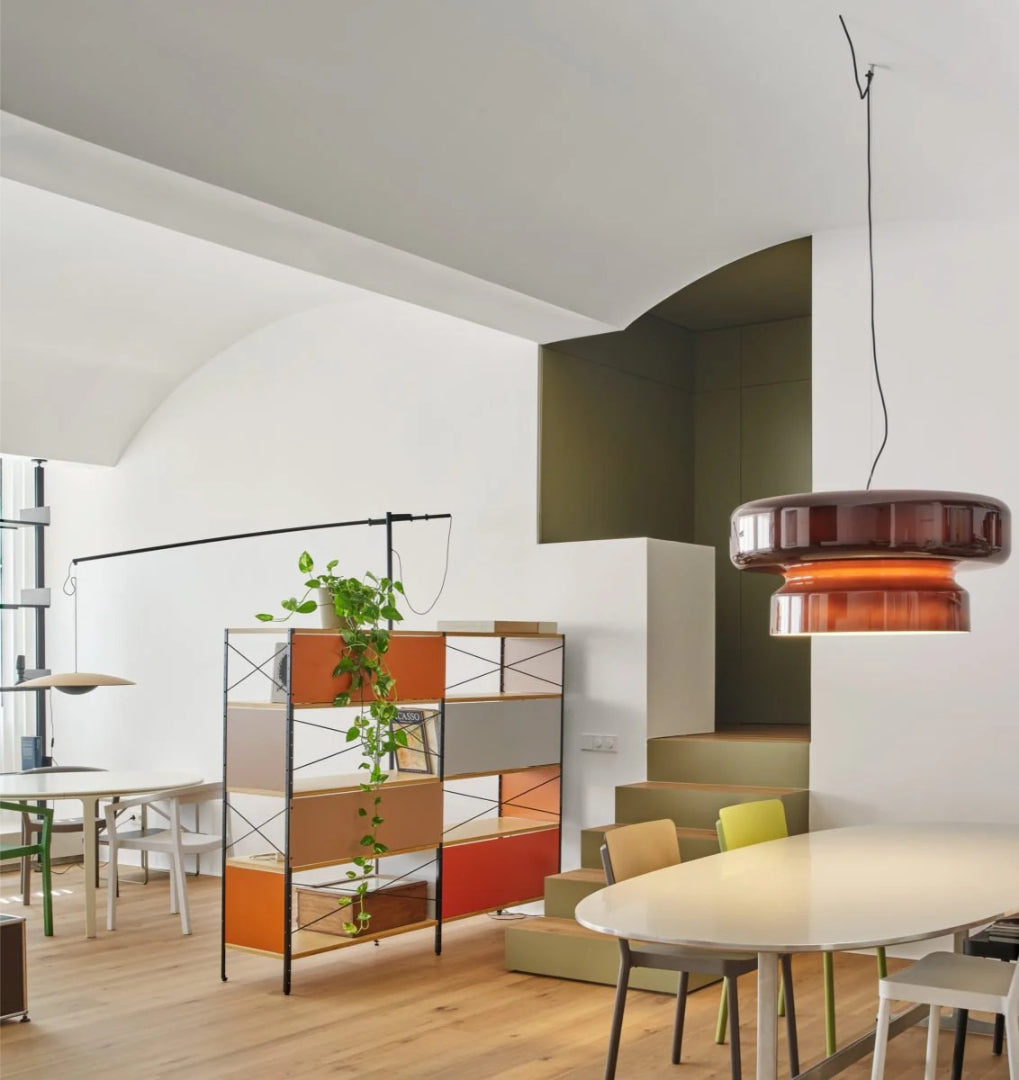 Moderne Amber Glazen Hanglamp