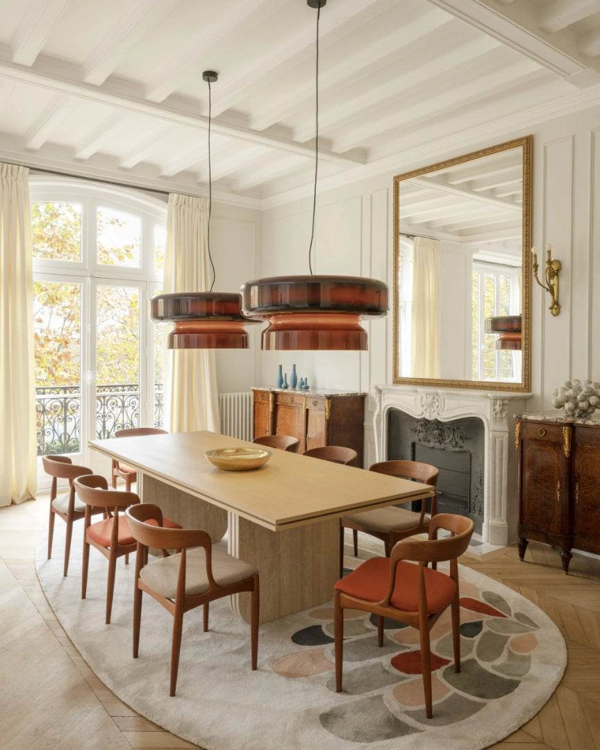 Moderne Amber Glazen Hanglamp