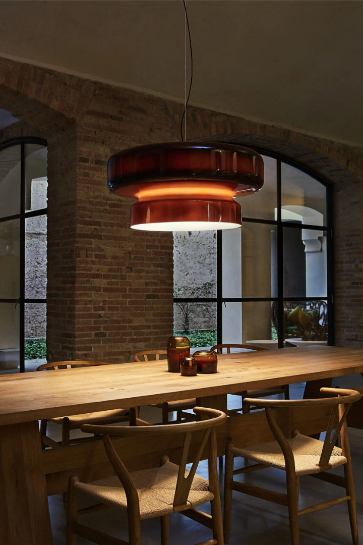 Moderne Amber Glazen Hanglamp