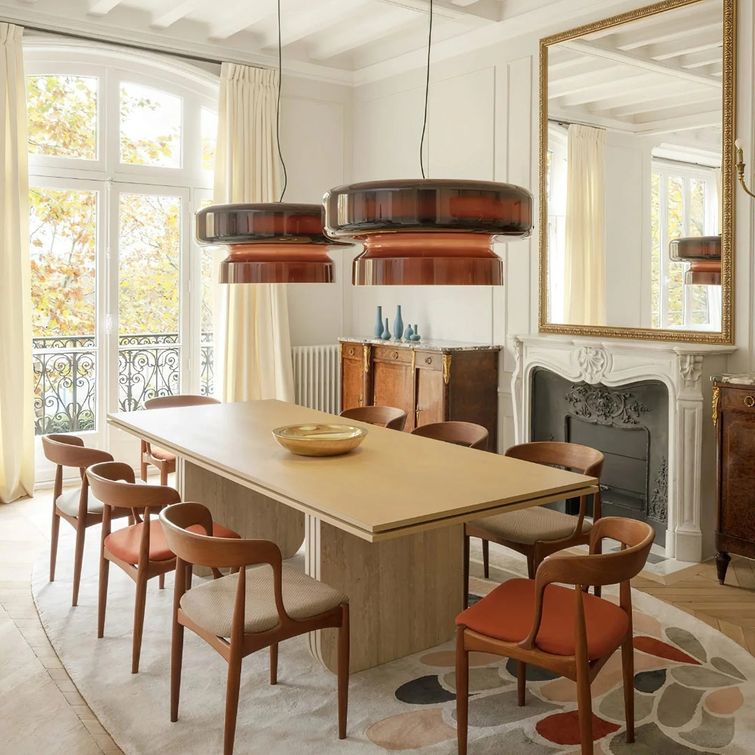 Moderne Amber Glazen Hanglamp