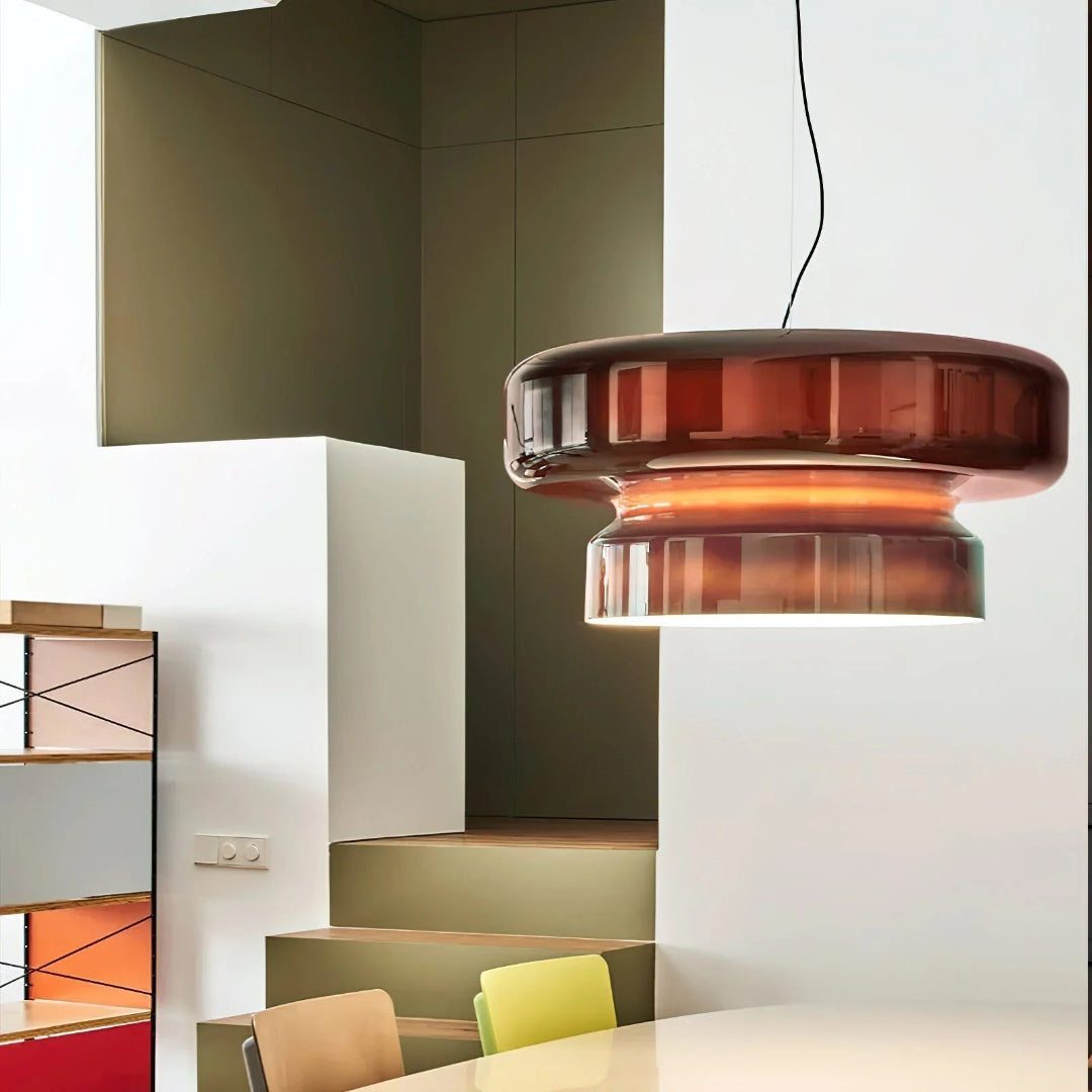 Moderne Amber Glazen Hanglamp