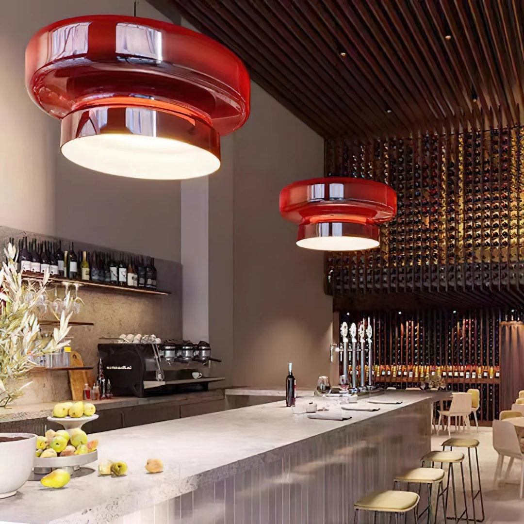 Moderne Amber Glazen Hanglamp