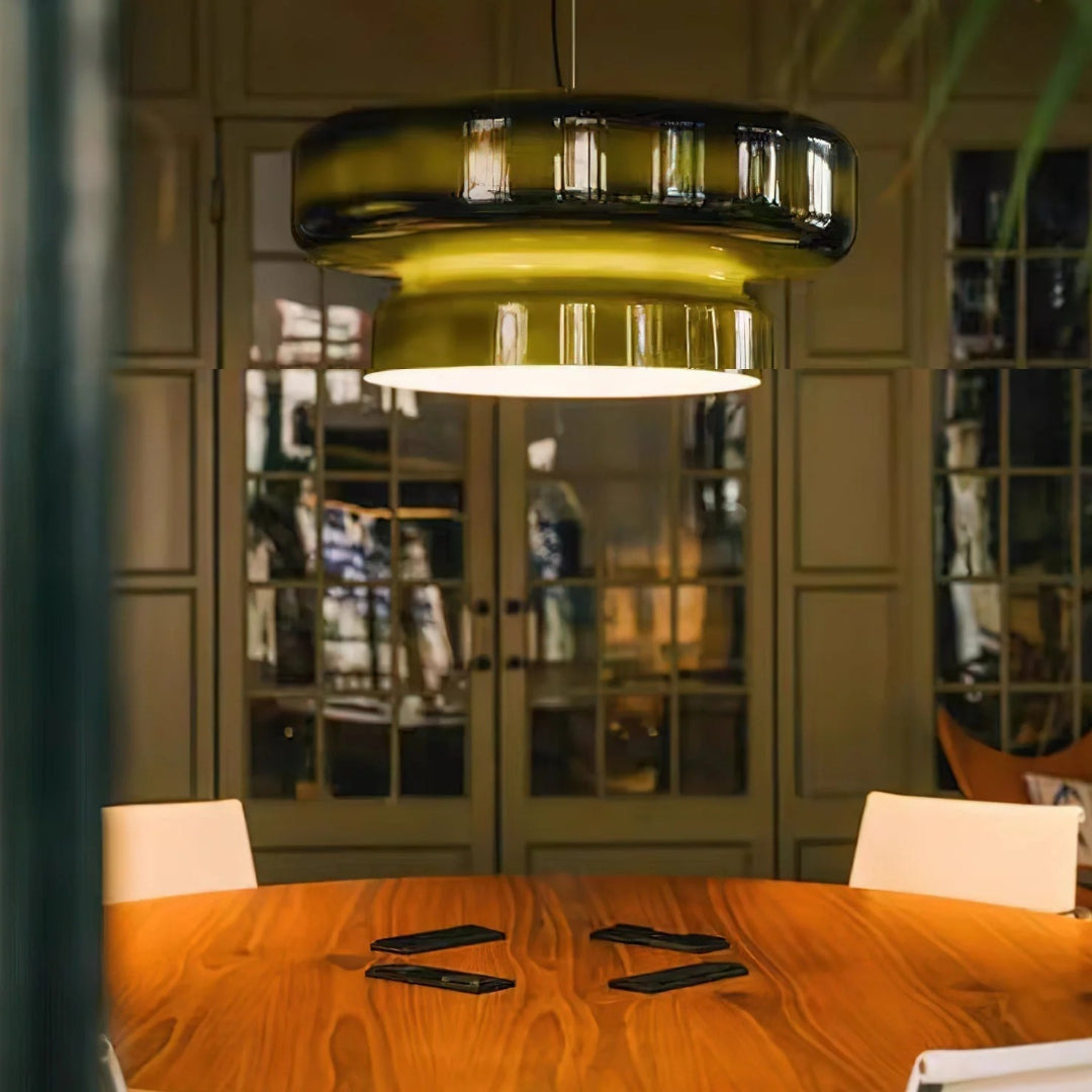 Moderne Amber Glazen Hanglamp