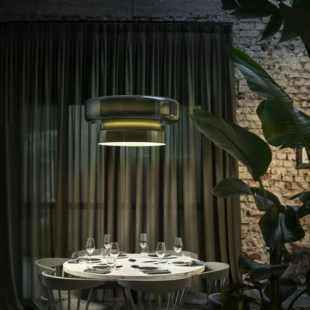 Moderne Amber Glazen Hanglamp