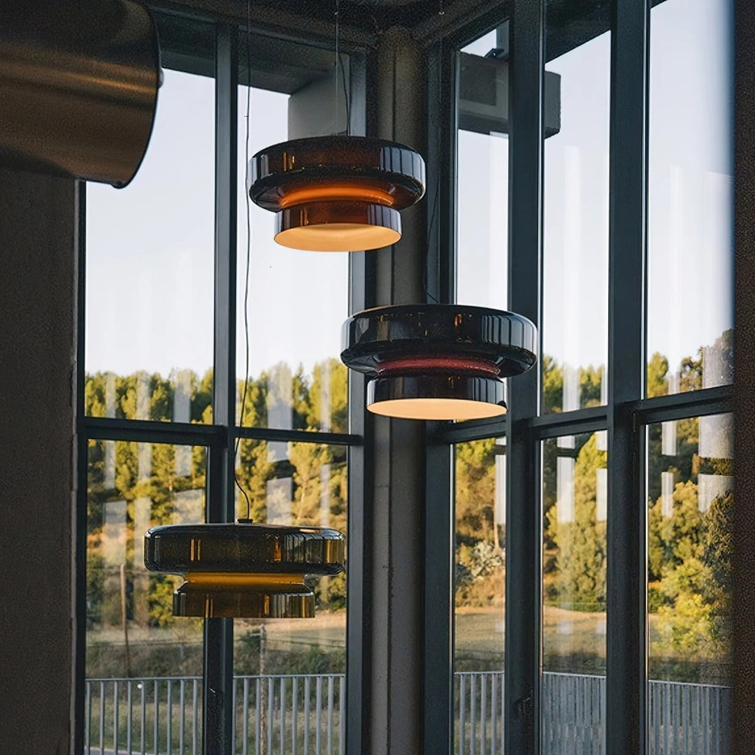 Moderne Amber Glazen Hanglamp