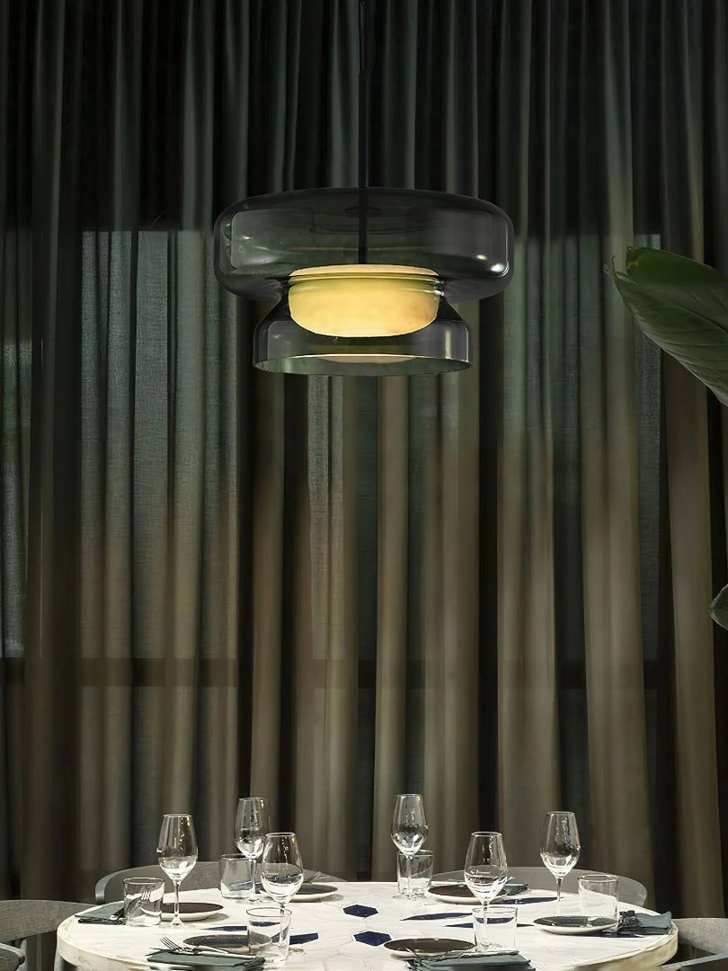 Moderne Amber Glazen Hanglamp