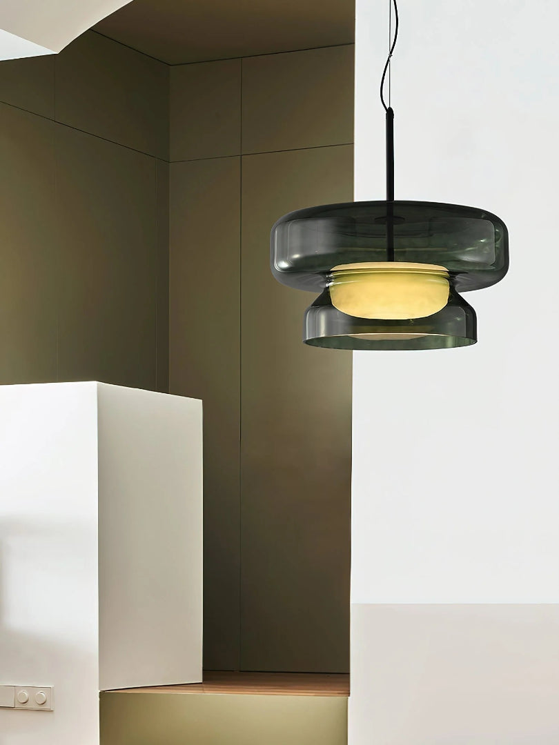 Moderne Amber Glazen Hanglamp
