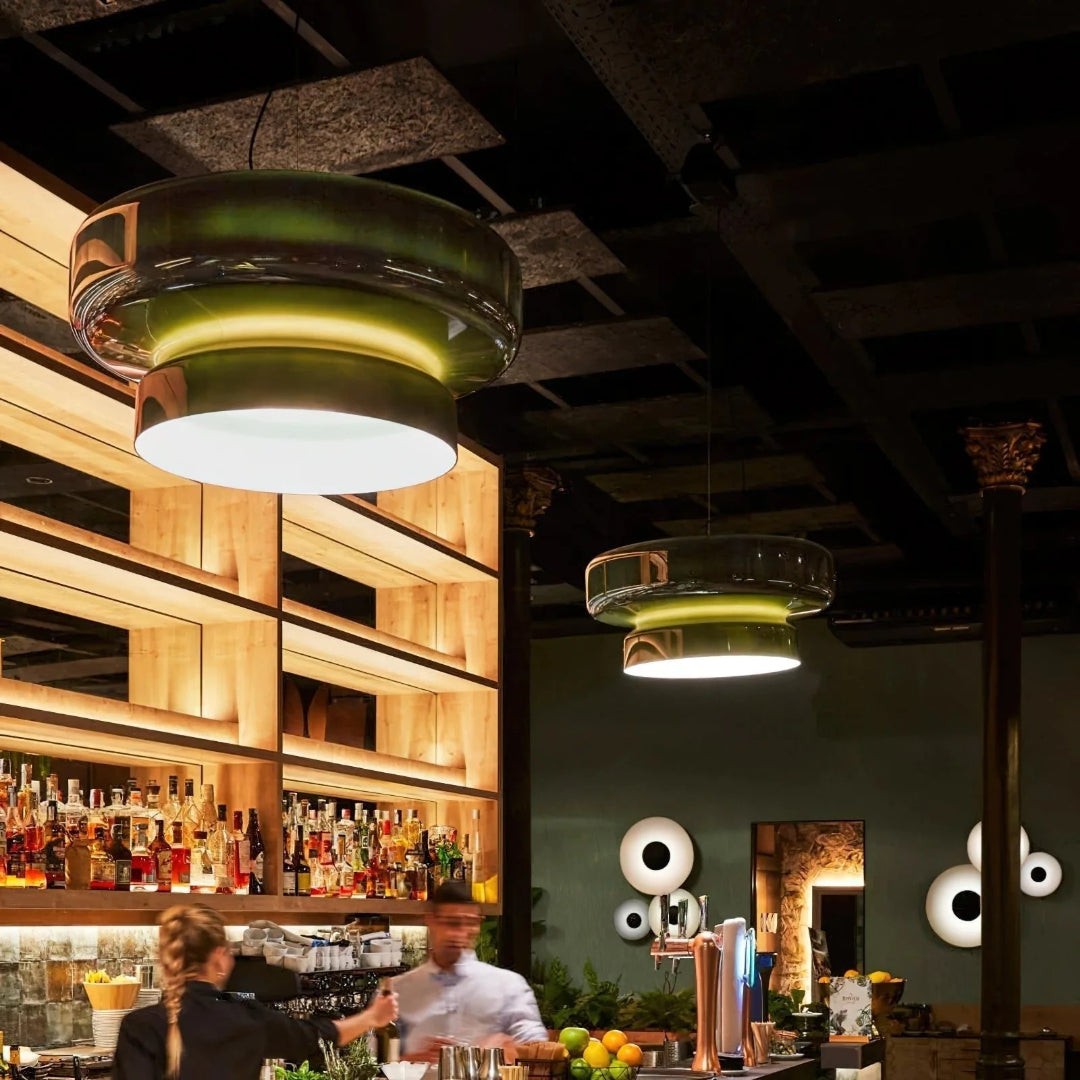 Moderne Amber Glazen Hanglamp