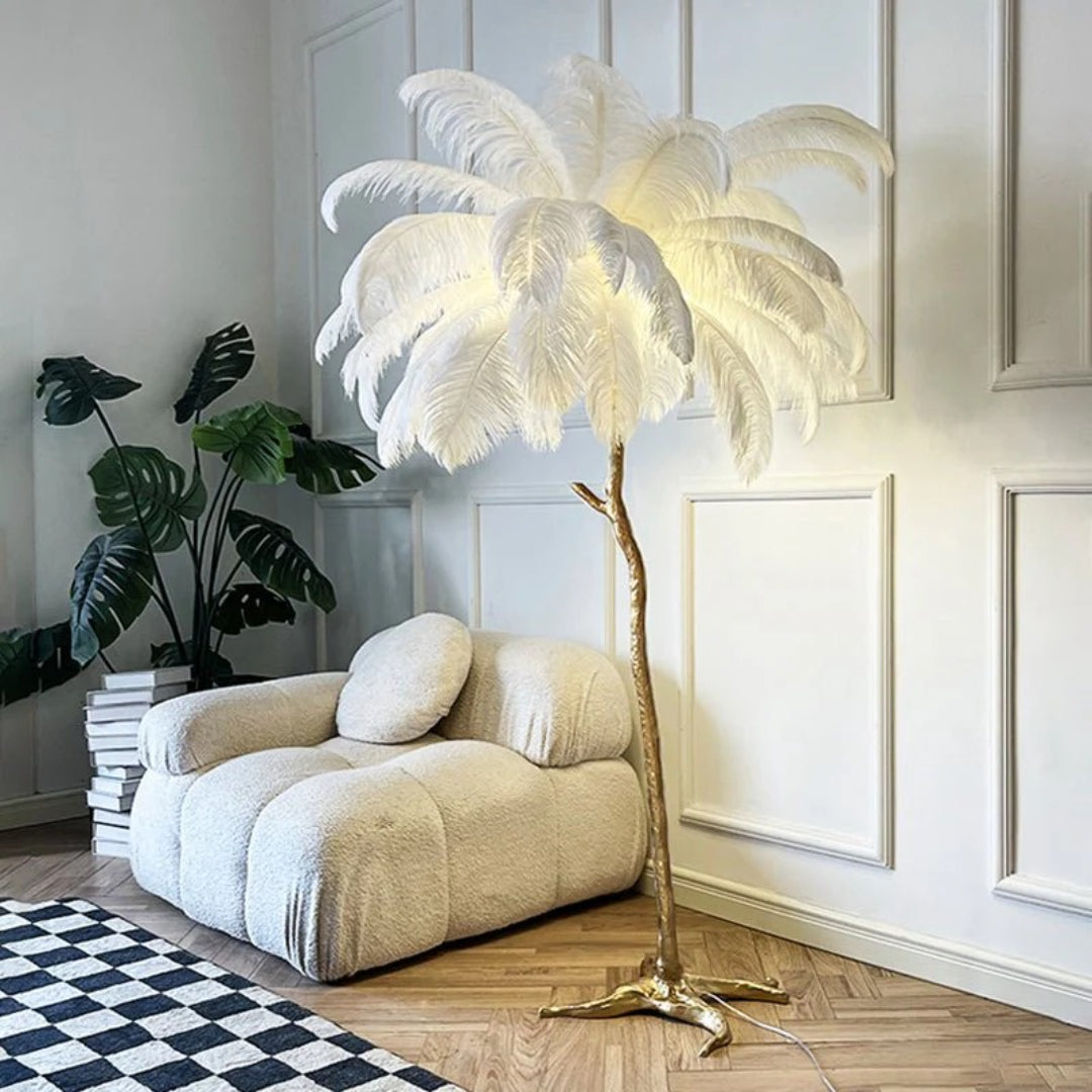 Moderne Vloerlamp met Veren