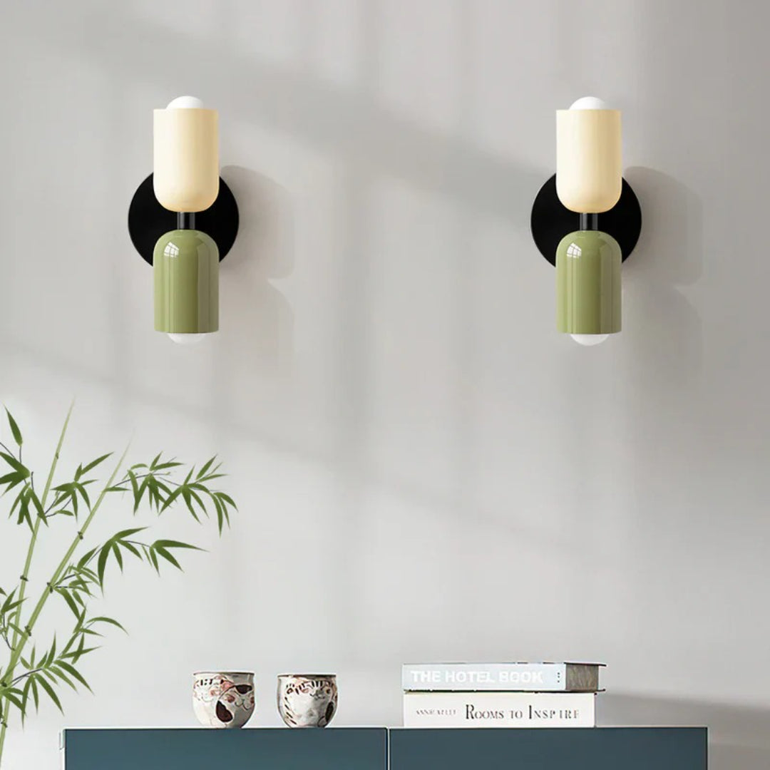 Hedendaagse metalen glazen wandlamp