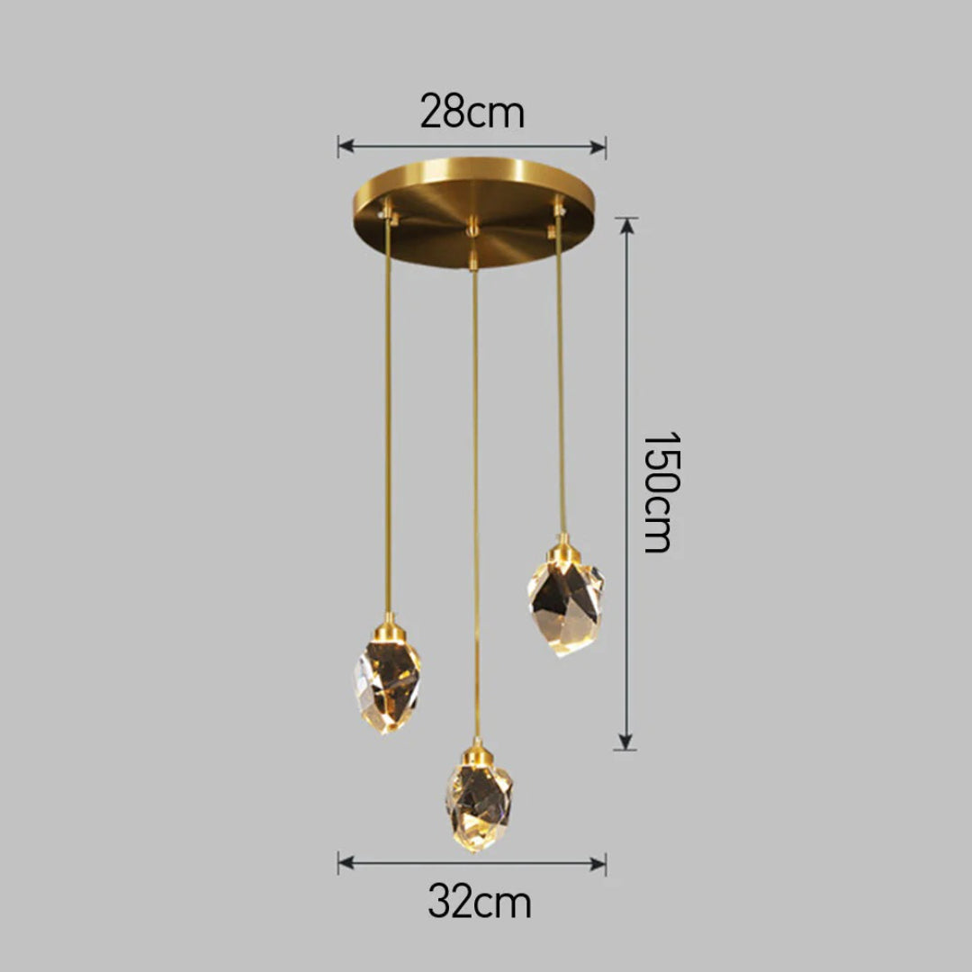 Kristallen Messing Hanglamp