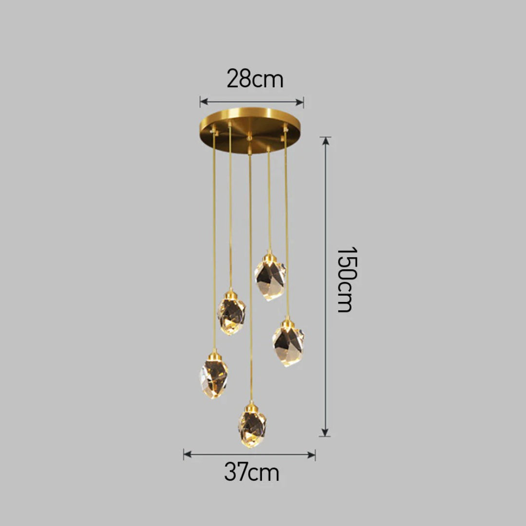 Kristallen Messing Hanglamp