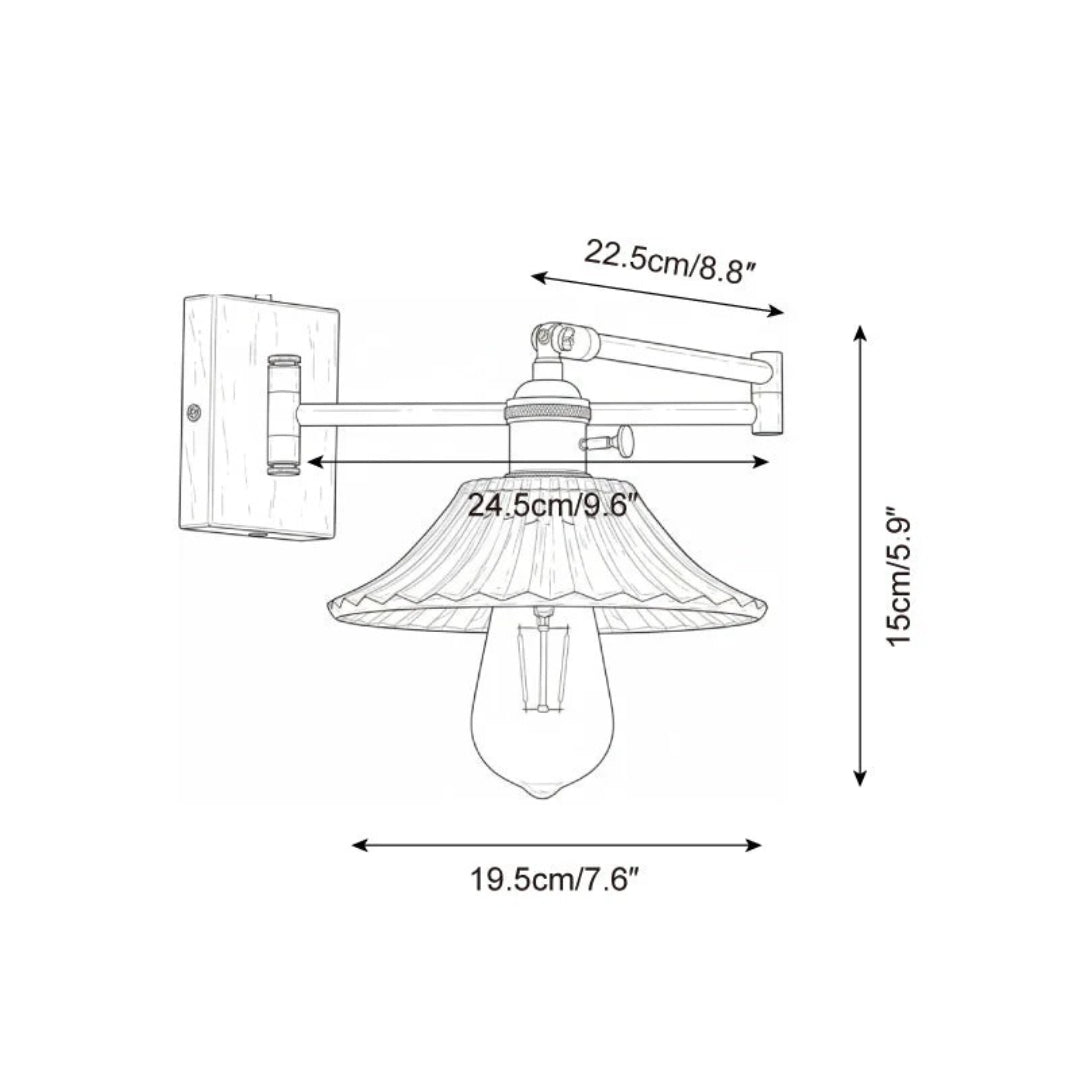 Industriële Glazen Wandlamp