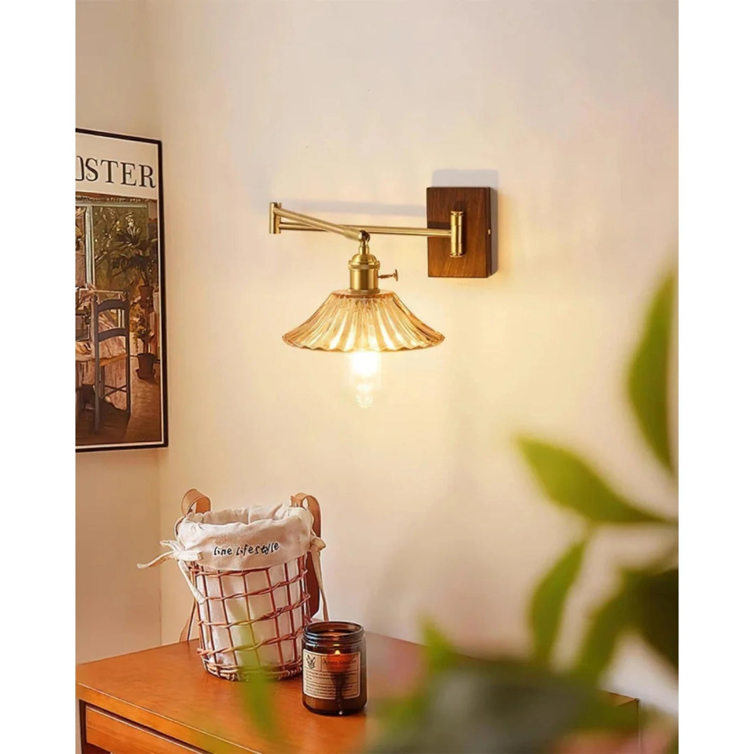 Industriële Glazen Wandlamp