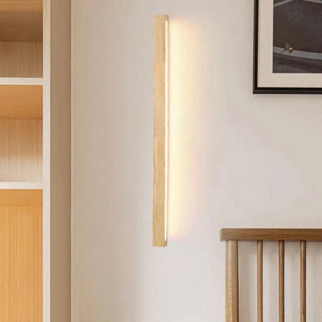 Minimalistische Houten Lineaire Wandlamp
