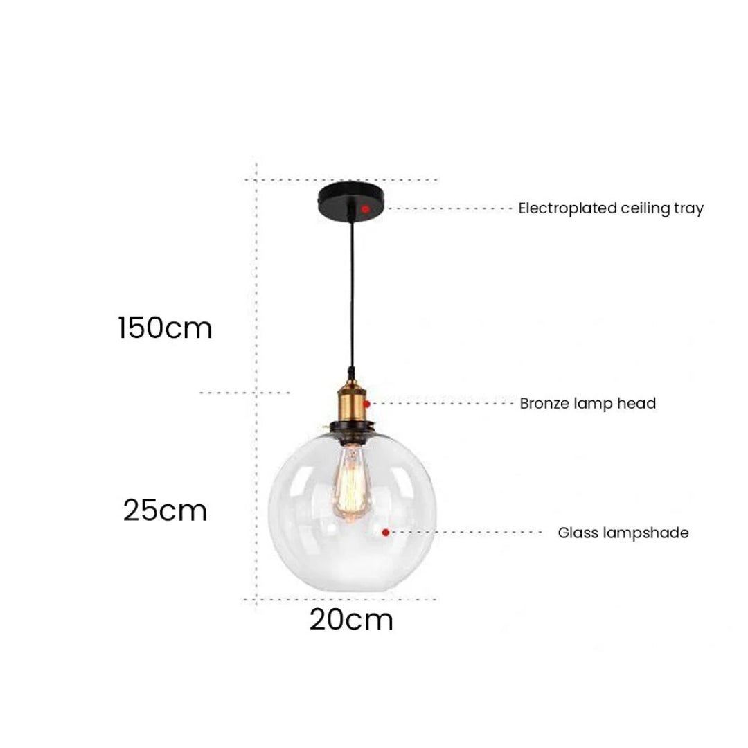 Industriële Glazen Hanglamp
