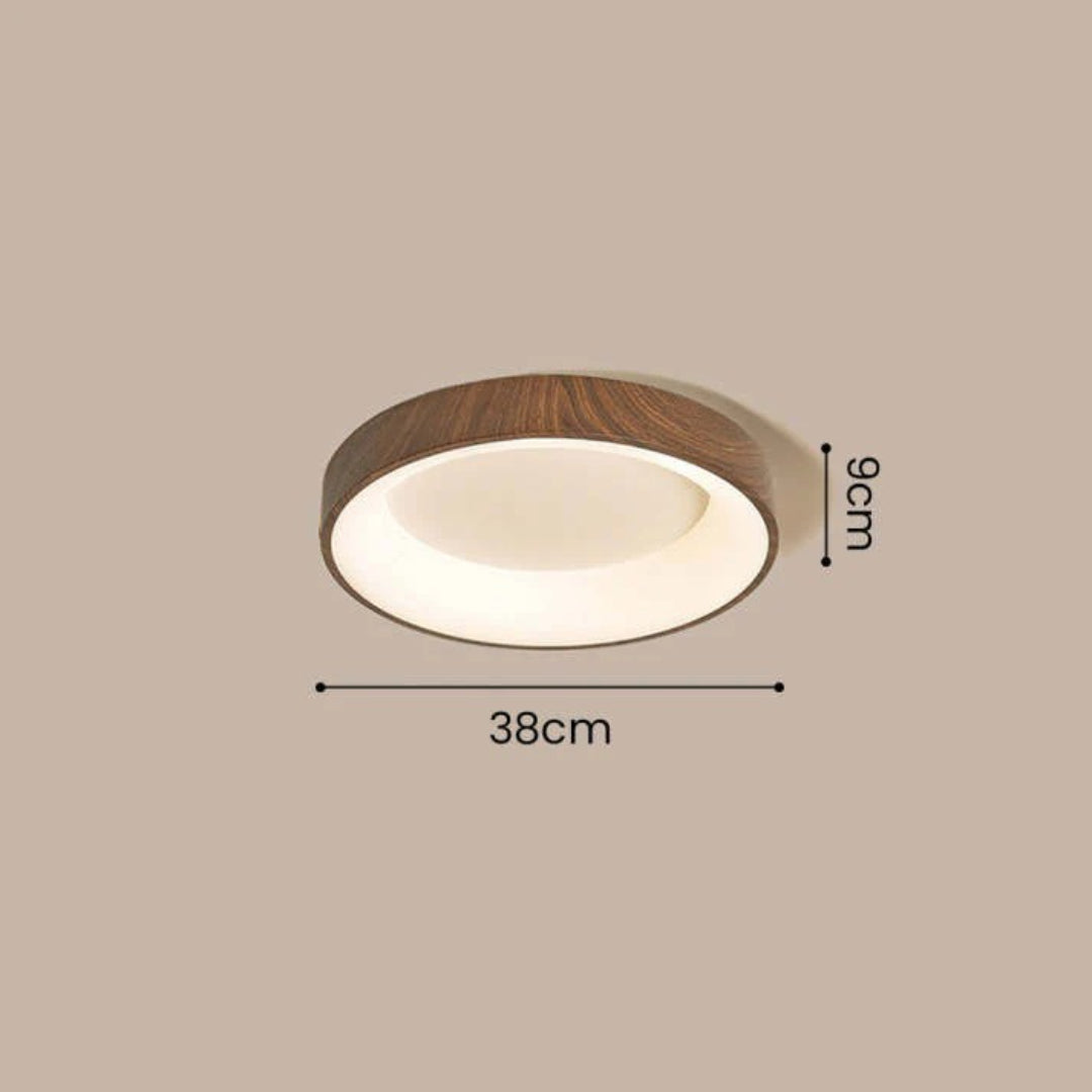 Houten LED ronde plafondlamp