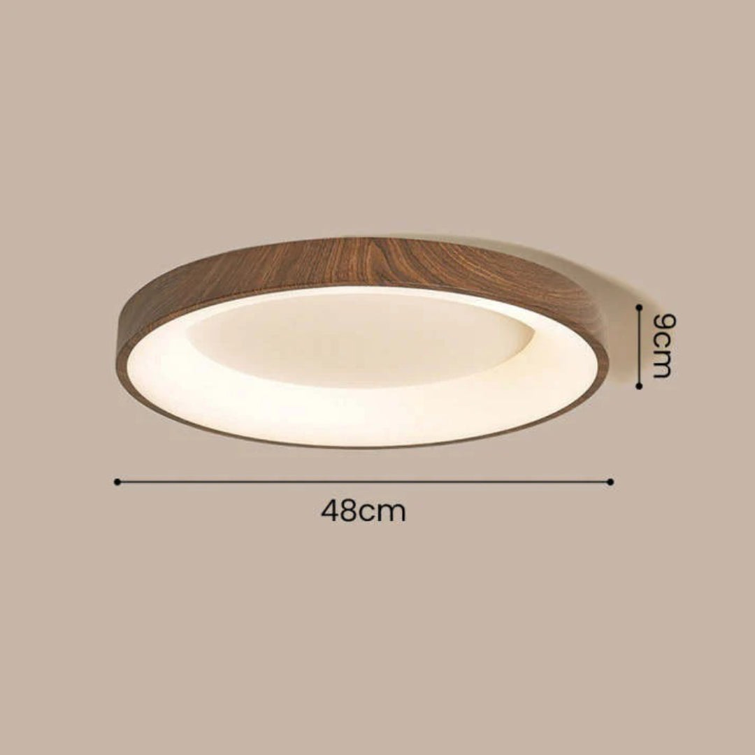 Houten LED ronde plafondlamp