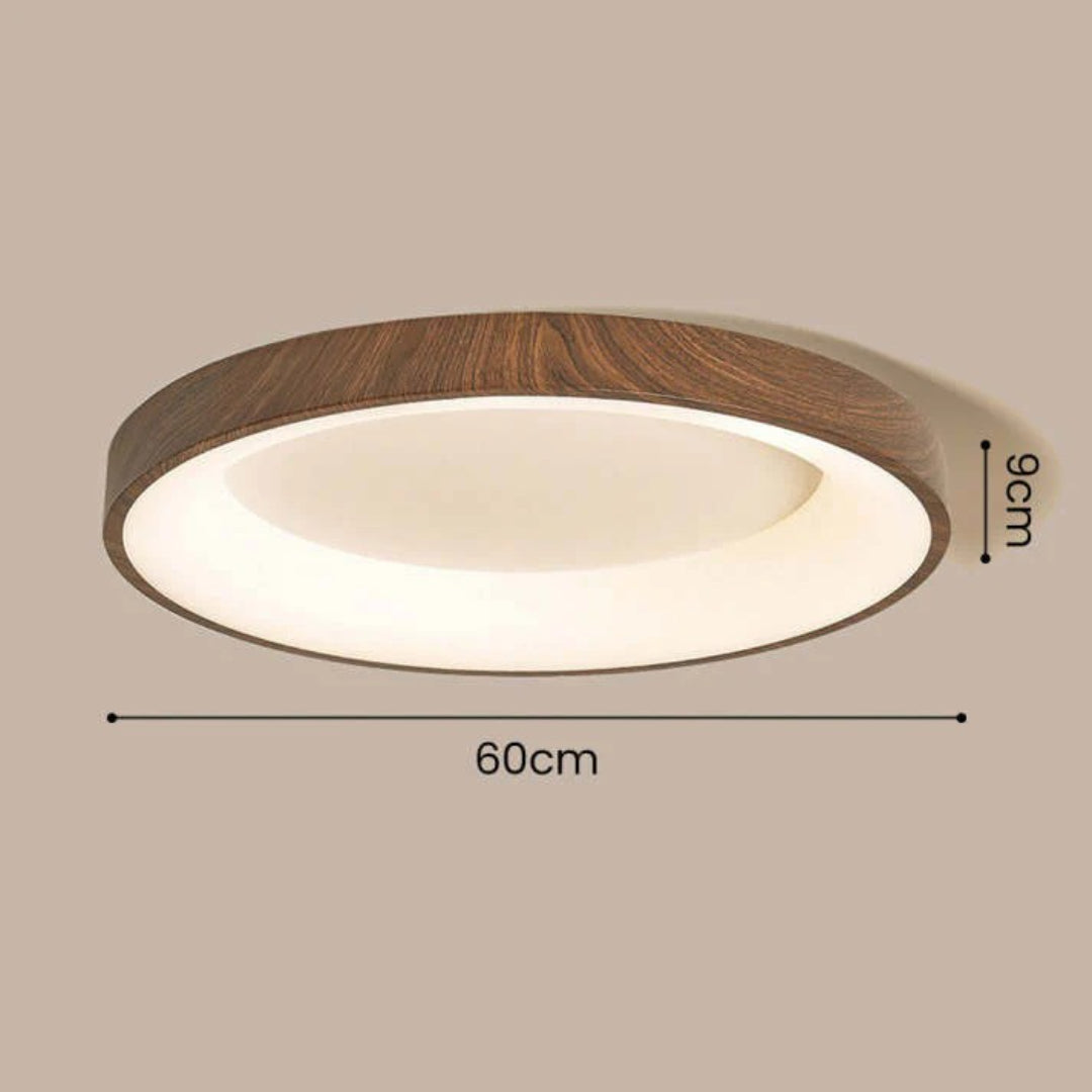 Houten LED ronde plafondlamp