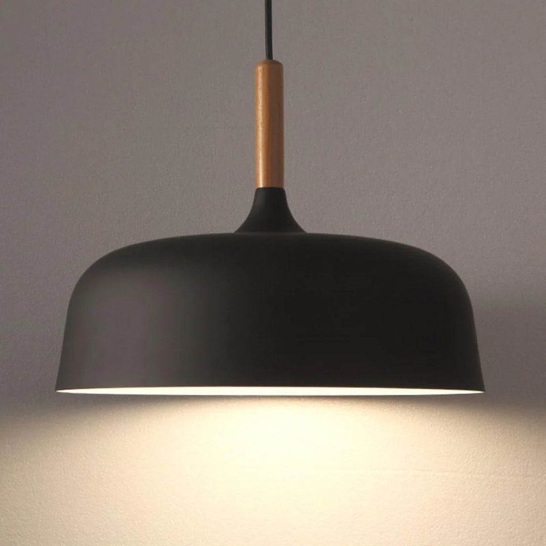 Japandi Houten Metalen Hanglamp